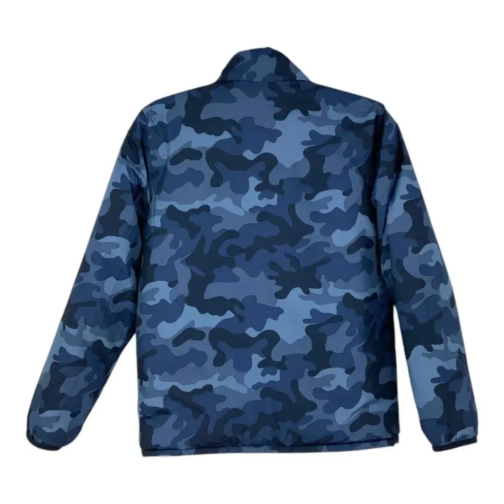 Gap Kids Reversible Navy Blue Camo Full Zip Lightweight Puffer Jacket Size XL